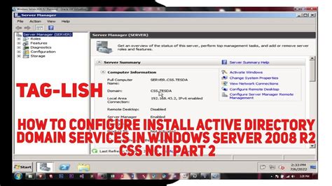 Configure active directory domain services windows server 2008